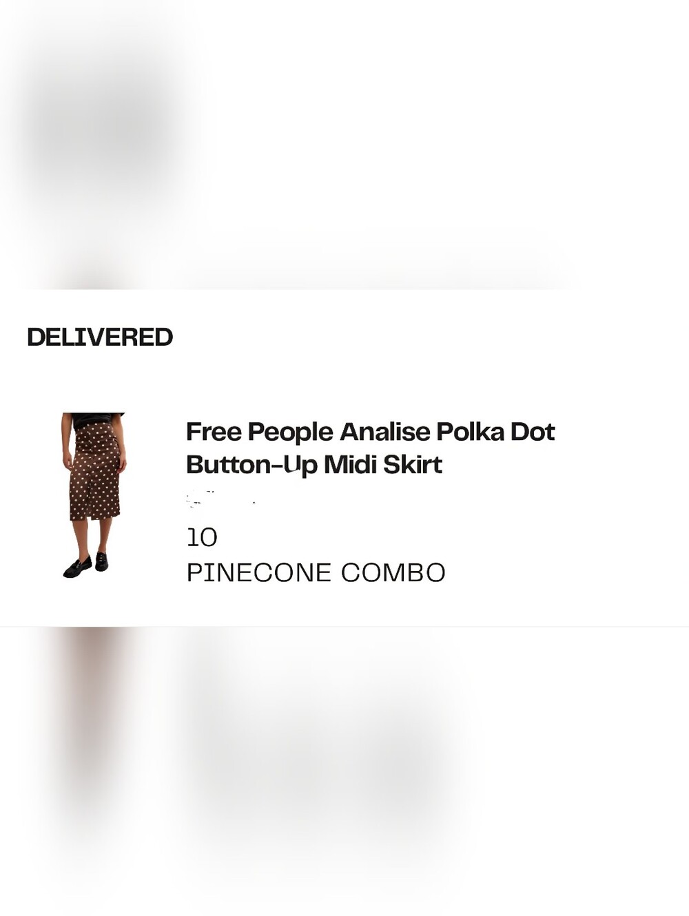 Free People Analise Polka Dot Button-Up Midi Skirt - Brown Sz 10
